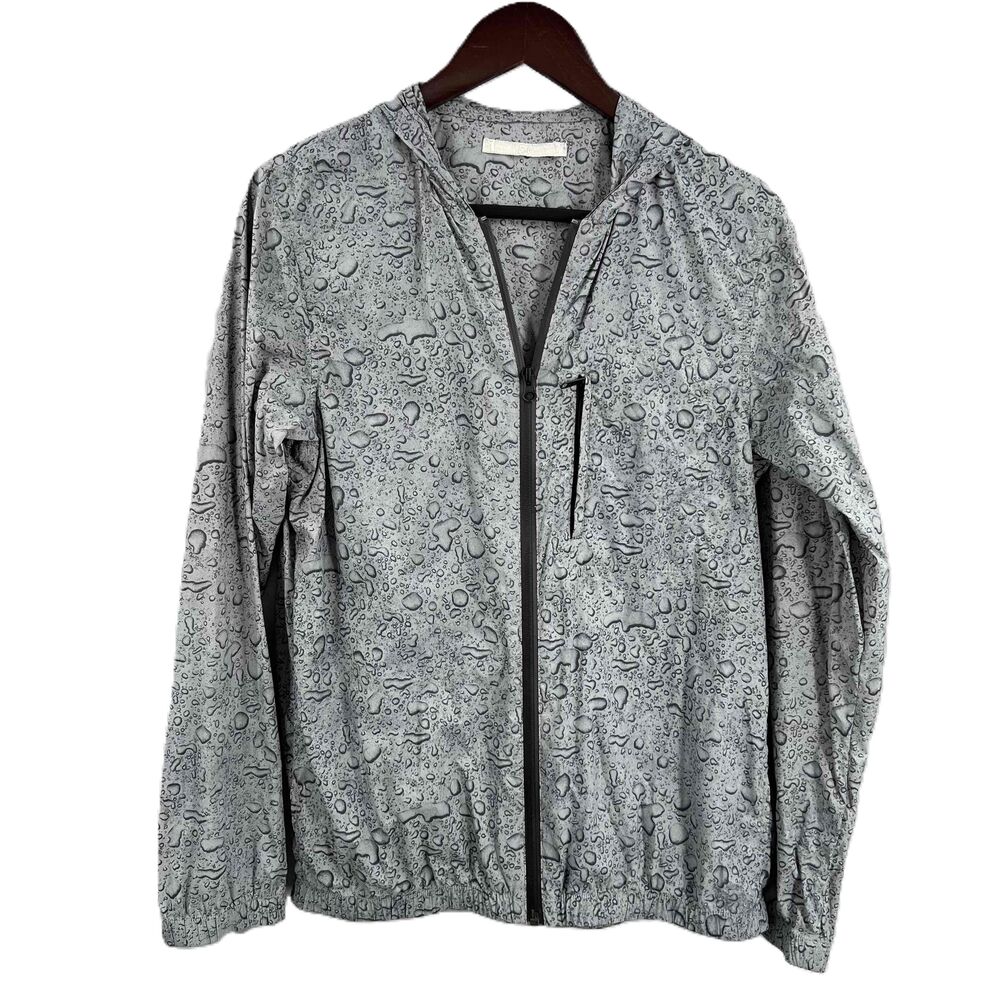 Outerknown Lightweight Windbreaker‎ Jacket Raincoat Gray Water Print Unisex XS
